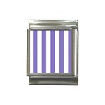 Vertical Stripes - White and Ube Violet Italian Charm (13mm)