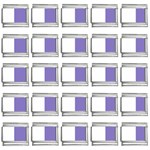 Vertical Stripes - White and Ube Violet 9mm Italian Charm (25 pack)