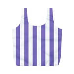 Vertical Stripes - White and Ube Violet Full Print Recycle Bag (M)