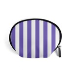 Vertical Stripes - White and Ube Violet Accessory Pouch (Small)