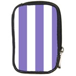 Vertical Stripes - White and Ube Violet Compact Camera Leather Case