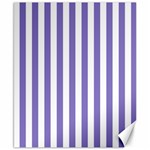 Vertical Stripes - White and Ube Violet Canvas 8  x 10 