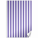 Vertical Stripes - White and Ube Violet Canvas 12  x 18 