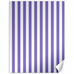 Vertical Stripes - White and Ube Violet Canvas 18  x 24 
