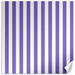 Vertical Stripes - White and Ube Violet Canvas 20  x 20 