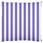 Vertical Stripes - White and Ube Violet Large Cushion Case (Two Sides)