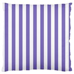 Vertical Stripes - White and Ube Violet Large Flano Cushion Case (One Side)