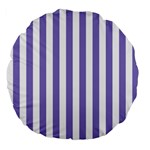 Vertical Stripes - White and Ube Violet Large 18  Premium Flano Round Cushion
