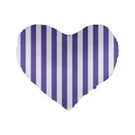 Vertical Stripes - White and Ube Violet Standard 16  Premium Flano Heart Shape Cushion