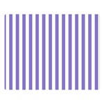 Vertical Stripes - White and Ube Violet Double Sided Flano Blanket (Large)