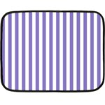 Vertical Stripes - White and Ube Violet Fleece Blanket (Mini)