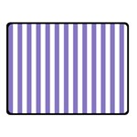 Vertical Stripes - White and Ube Violet Fleece Blanket (Small) (One Side)