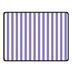 Vertical Stripes - White and Ube Violet Double Sided Fleece Blanket (Small) (Two Sides)