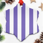 Vertical Stripes - White and Ube Violet Ornament (Snowflake)