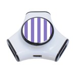 Vertical Stripes - White and Ube Violet Portable USB Hub (One Side)