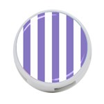 Vertical Stripes - White and Ube Violet 4-Port USB Hub (One Side)