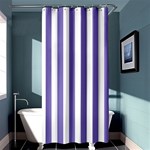 Vertical Stripes - White and Ube Violet Shower Curtain 36  x 72  (Stall)