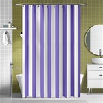 Vertical Stripes - White and Ube Violet Shower Curtain 48  x 72  (Small)