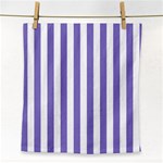 Vertical Stripes - White and Ube Violet Face Towel