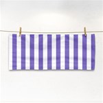 Vertical Stripes - White and Ube Violet Hand Towel