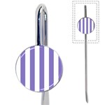 Vertical Stripes - White and Ube Violet Book Mark