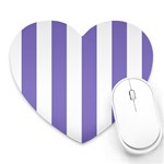 Vertical Stripes - White and Ube Violet Heart Mousepad