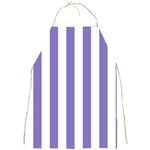 Vertical Stripes - White and Ube Violet Full Print Apron