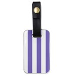 Vertical Stripes - White and Ube Violet Luggage Tag (One Side)