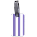 Vertical Stripes - White and Ube Violet Luggage Tag (Two Sides)