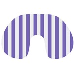 Vertical Stripes - White and Ube Violet Travel Neck Pillow