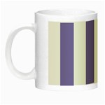 Vertical Stripes - White and Ube Violet Night Luminous Mug