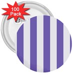 Vertical Stripes - White and Ube Violet 3  Button (100 pack)