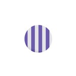 Vertical Stripes - White and Ube Violet 1  Mini Magnet