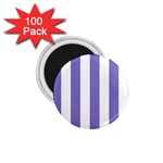 Vertical Stripes - White and Ube Violet 1.75  Magnet (100 pack)