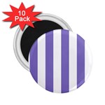 Vertical Stripes - White and Ube Violet 2.25  Magnet (10 pack)