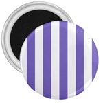 Vertical Stripes - White and Ube Violet 3  Magnet