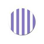 Vertical Stripes - White and Ube Violet Magnet 3  (Round)