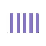 Vertical Stripes - White and Ube Violet Magnet (Name Card)