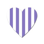 Vertical Stripes - White and Ube Violet Magnet (Heart)