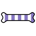 Vertical Stripes - White and Ube Violet Magnet (Dog Bone)