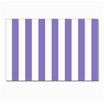 Vertical Stripes - White and Ube Violet Postcard 4 x 6  (Pkg of 10)