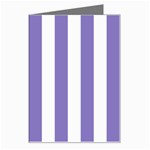 Vertical Stripes - White and Ube Violet Greeting Card