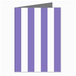 Vertical Stripes - White and Ube Violet Greeting Cards (Pkg of 8)
