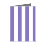 Vertical Stripes - White and Ube Violet Mini Greeting Card