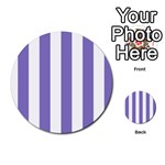 Vertical Stripes - White and Ube Violet Multi-purpose Cards (Round)