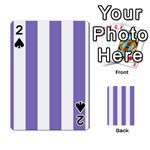 Vertical Stripes - White and Ube Violet Playing Cards 54 Designs
