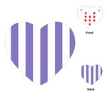 Vertical Stripes - White and Ube Violet Playing Cards (Heart)
