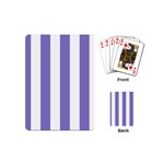 Vertical Stripes - White and Ube Violet Playing Cards (Mini)