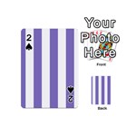 Vertical Stripes - White and Ube Violet Playing Cards 54 (Mini)