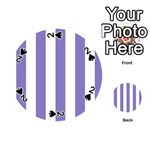 Vertical Stripes - White and Ube Violet Playing Cards 54 (Round)